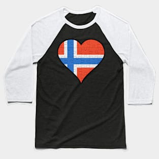 Norwegian Jigsaw Puzzle Heart Design - Gift for Norwegian With Norway Roots Baseball T-Shirt